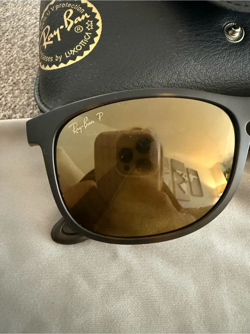 Ray-Ban RB 4263 894/A3 CHROMANCE Matte Havana Brown Mirror Gold